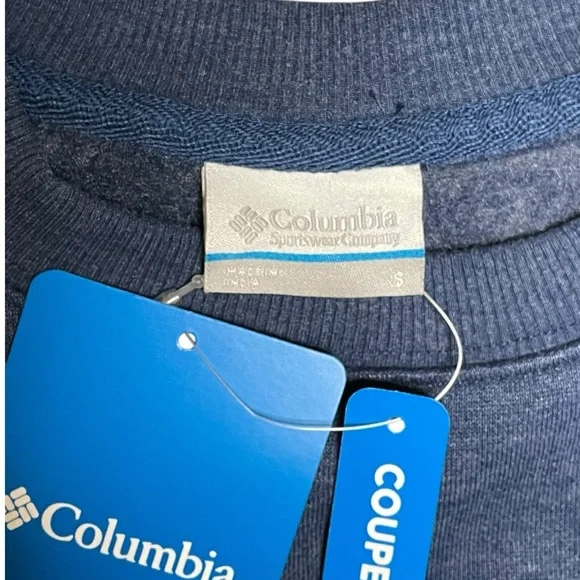 Men's Columbia Hart Mountain II Crewneck Pullover Blue Size: Small - Picture 3 of 10